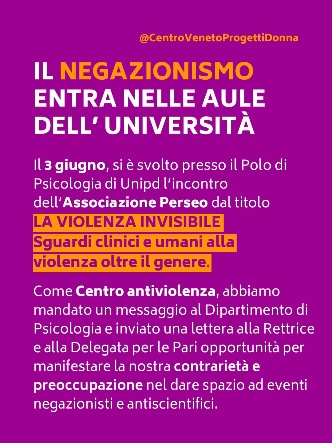 Comunicato di Centro Veneto Progetti Donna 1